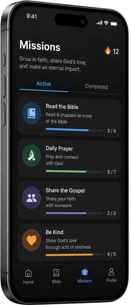 Bible App home screen on a phone